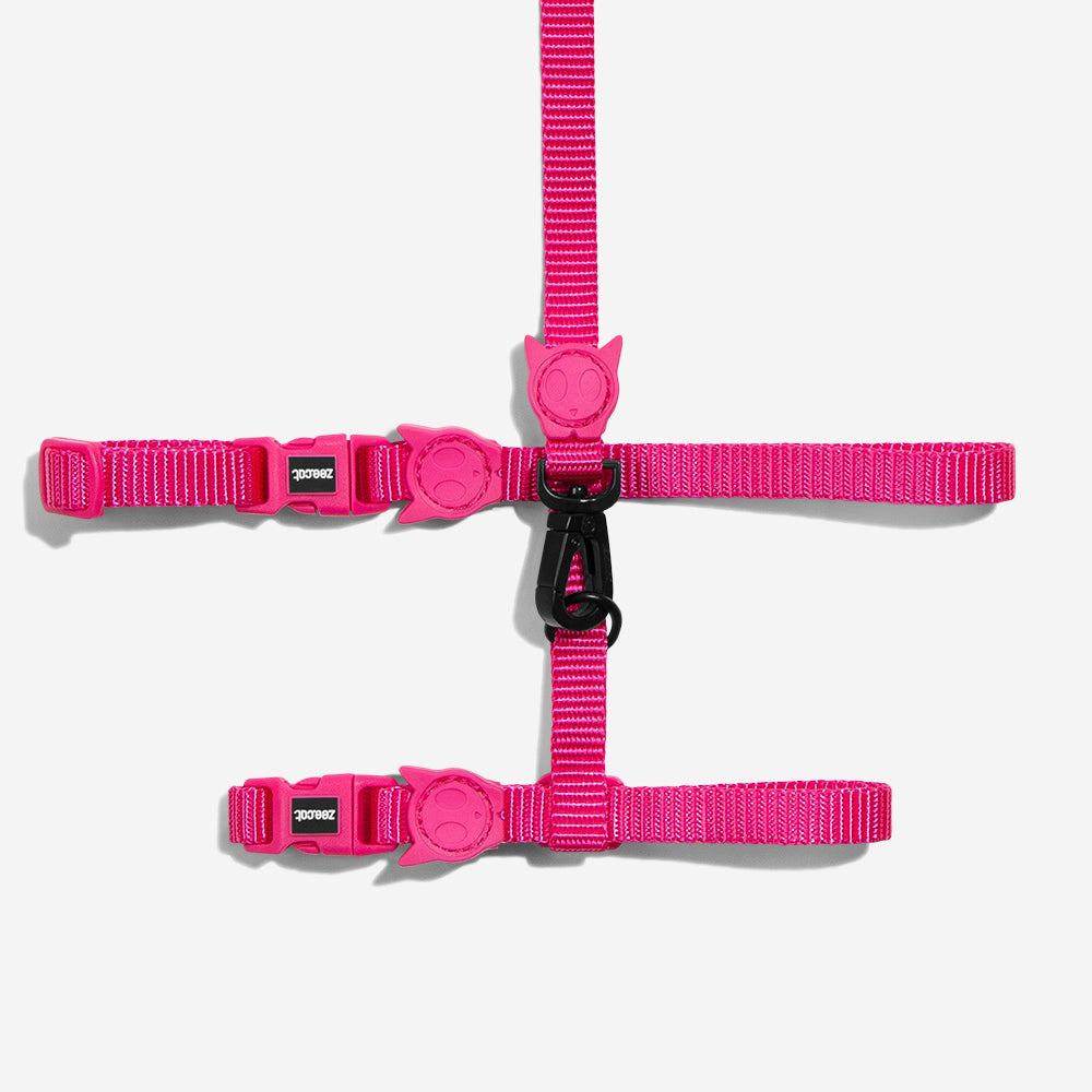 Arnés y Correa para Gatos Pink Led